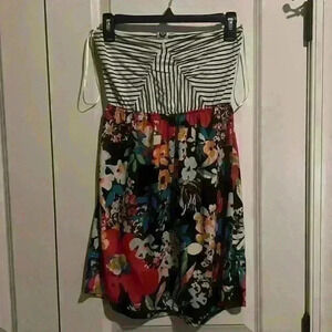 Roxy Juniors Strapless Floral mini Dress size M Surfer Pacsun Y2K style